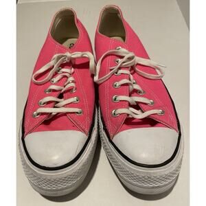 Converse Chuck Taylor All Star Low Top Platform Pink Canvas Sneaker Size W10